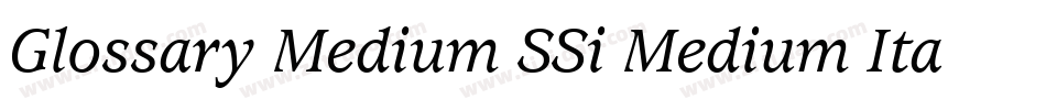 Glossary Medium SSi Medium Italic字体转换